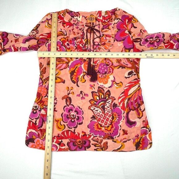 Tory Burch Gwenna Tassel Tie Floral Blouse - Picture 10 of 10
